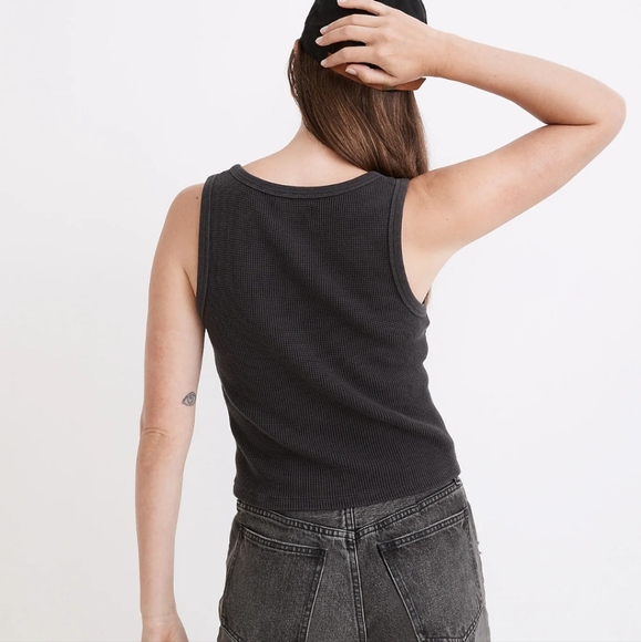 Madewell Waffle Knit Scoop Crop Tank - Picture 4 of 8
